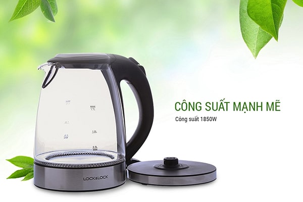 Ấm điện đun nước thủy tinh Lock&Lock EJK317BLK