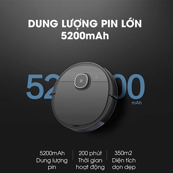 Robot hút bụi cần có dung lượng pin từ 1600 Mpa trở lên