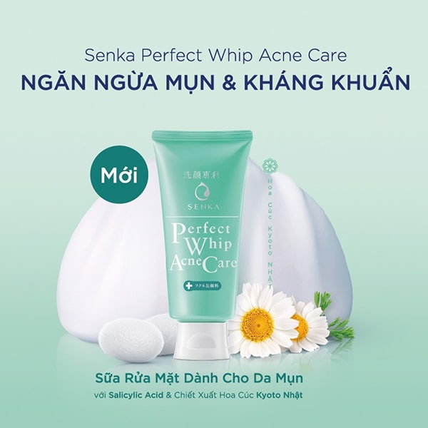 Siêu phẩm sữa rửa mặt Senka dành cho da mụn