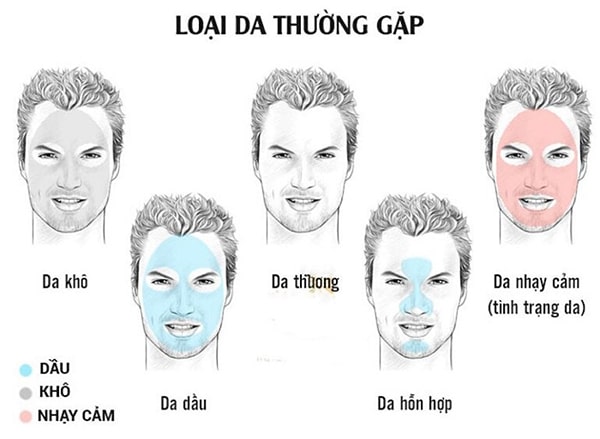 Các loại da thường gặp ở nam giới
