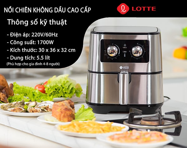 Nồi chiên không dầu cao cấp LOTTE