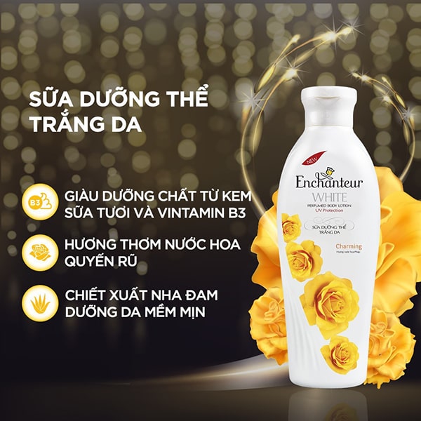 Sữa dưỡng ẩm cho da body chuyên sâu Enchanteur hương Charming