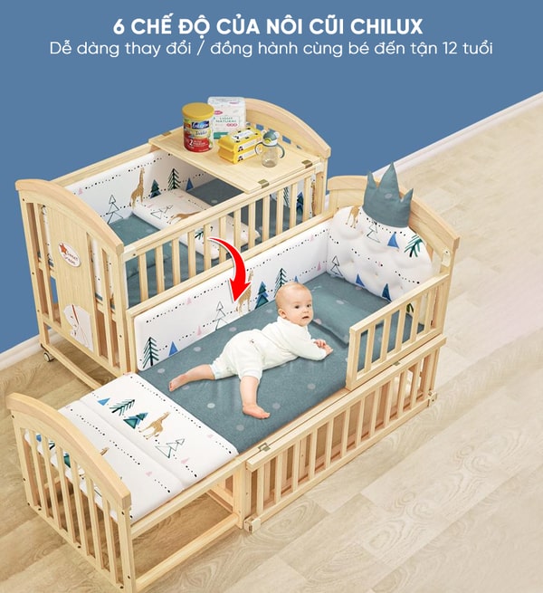 Bộ quây cũi đa năng 6 chế độ Chilux