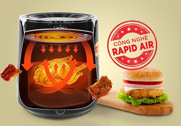 Nồi chiên không dầu Kangaroo sử dụng công nghệ Rapid Air tiên tiến