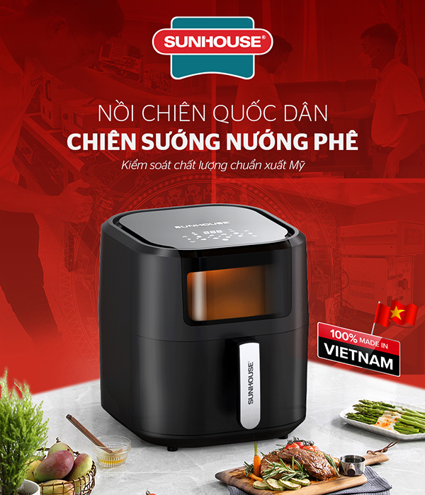 Nồi chiên không dầu 9LSUNHOUSE SHD4089 - Chiếc nồi chiên quốc dân